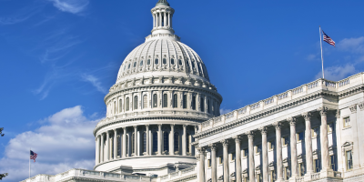 The Capitol Building against a blue sky