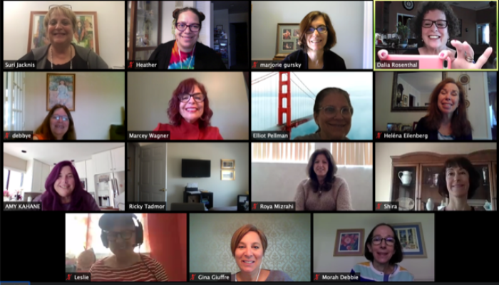 Educator Networks and Coronavirus A picture of a Zoom meeting of The Jewish Education Project's Long Island Family Learning Network