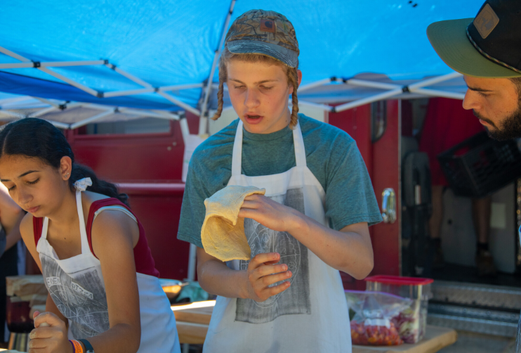 Project Pizza Summer 2019 Children making pizza