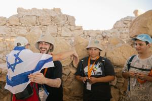 teens hugging on masada
