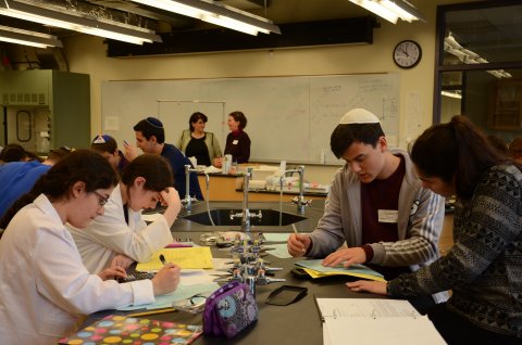 Students in a science lab