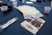 A set Seder table 