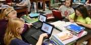 Students using laptops